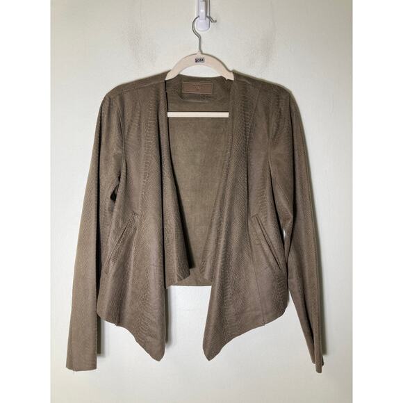 BLANKNYC Grayish Brown Long Sleeve Snakeskin Open Front Jacket Sz M - Picture 1 of 2